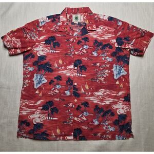 Club Room Mens Hawaiian Shirt Short Sleeve Button Up X Large